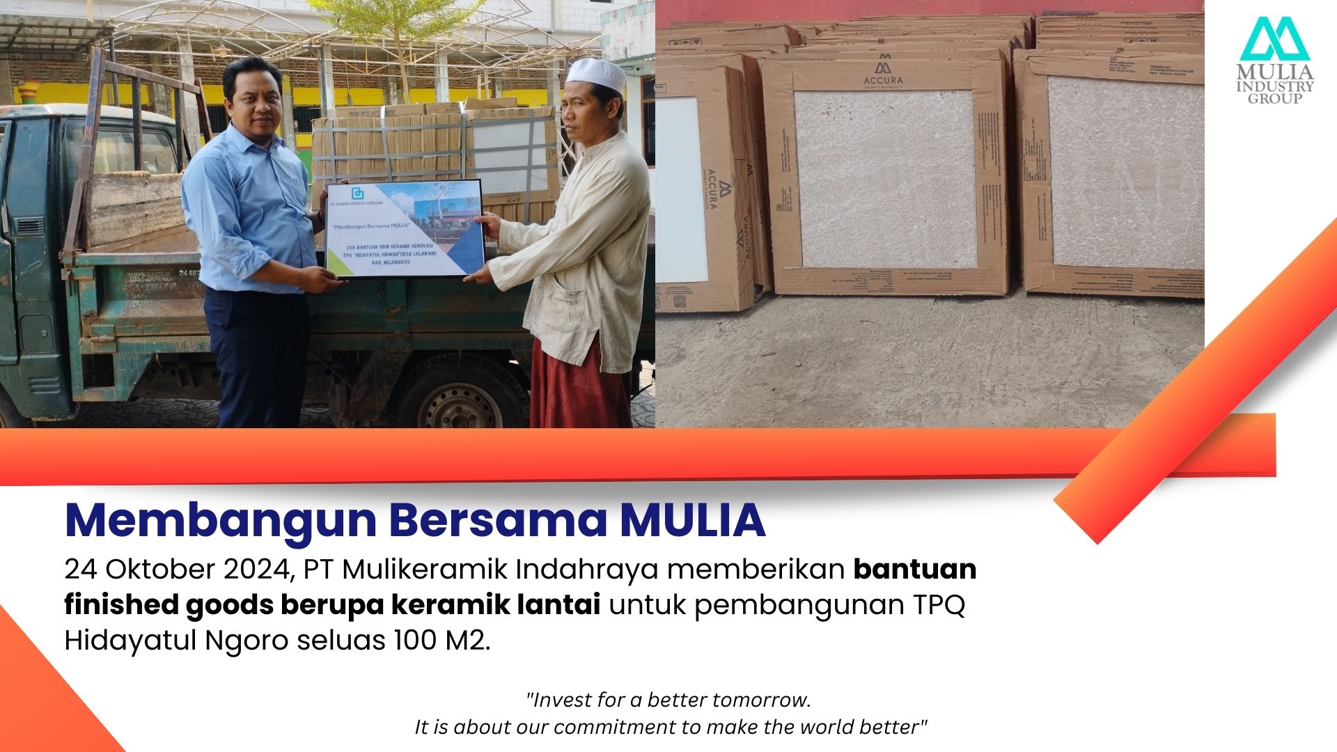 Membangun Bersama MULIA: Bantuan Keramik TPQ Hidayatul Hikmah